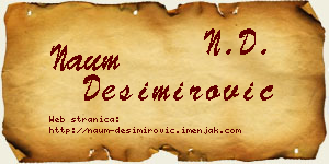 Naum Desimirović vizit kartica